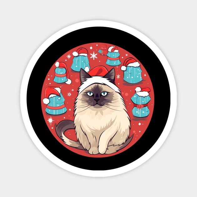 Birman Cat Xmas, Love Cats Magnet by logiamerch
